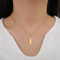 Collar De Pendentivo De Estainless Steel Con Mapa De Palestina Para Mujeres Y Hombres Collar Étnico De Cierre Rápido Regalo Para Fiestas - details 6
