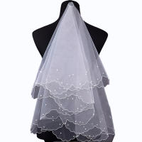 Velo De Boda De 1 Capa Para Cintura Largo Con Borlas Vela Corta De Tules Accesorio De Peluca Para Novia VINOPROM Polyester - details 4