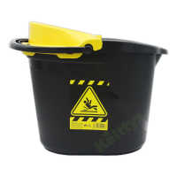 Cubo con escurridor 15L para fregona con señal de suelo mojado - details 1
