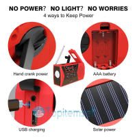 Cargador de emergencia de teléfono USB , manivela Solar de mano, Radio meteorológica portátil para cargador al aire libre, equipo de Camping, herramienta de supervivencia ，Radio meteorológica recargable - details 4