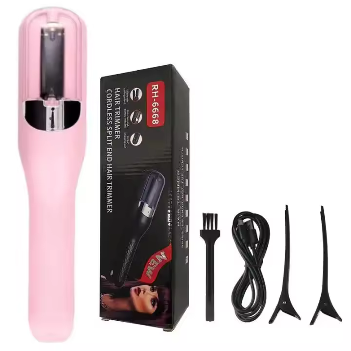 Cortadora de pelo eléctrica automática, Control de bordes de cabello 2 en 1, multifuncional, tipo C, recargable, cortadora de extremos divididos, 1 unidad - 1