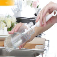 Cepillo De Botella De Silicona Para Limpieza De Vajilla Y Tazas De Café Y Té Cepillo De Limpieza Para Botellas De Leche Bebé Colores Azul Verde Rojo - details 2