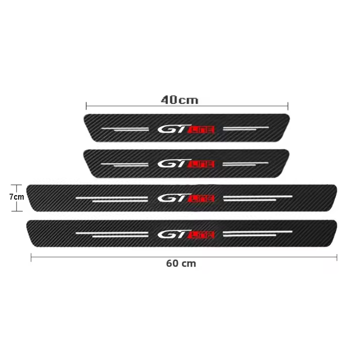 4Pcs Pegatinas De Coche Estriado De Fibra De Carbono Para Decoración Interior De Peugeot GT GTline 3008 308 T9 208 508 2008 Rifter 5008 - 1