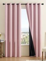 2pcs Cortinas 100% Negro Rotura Térmica Para Decoración Del Hogar Adecuadas Para Sala De Estar Dormitorio Cocina - details 0