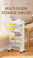 Estante De Libros Móvil De Piso Con Ruedas Gran Capacidad Multi-capa Para Estudio Estante De Almacenamiento De Ruedas Para Mesa - details 2