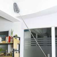 RUHHY Plumero para polvo telescópico con cabezales intercambiables, microfibra electrostática atrapa polvo, mango extensible para limpieza de techos, muebles y rincones, ideal para hogar y oficina, diseño flexible y lavable - details 2