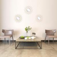 STARLER-juego de 3 Espejos redondos Plastico pequeños para decoración de pared decoración de pared para sala de estar, dormitorio y baño 25CM - details 2