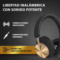 TEISCHE ND06 Auriculares inalámbricos de Bluetooth Cascos auriculares de diadema supraaurales wireless over ear Cascos auriculares bluetooth de diadema con cancelación de ruido Cascos de sonido estéreo y bajo potente con duración 40H y 3 niveles de ajuste - details 0