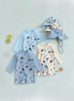 Traje de baño infantil manga larga con gorro - Tallas 70-80-90-100-110-120 cm - details 2