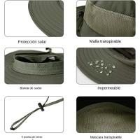Gorro De Pesca Al Aire Libre Con Pico Ancho Y Protección Solar UPF 50+ Para Actividades Al Aire Libre Caminata Y Jardín Gorro De Sol Para Hombre Y Mujer - details 3
