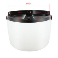 Visera Universal Para Casco De Motocicleta Retro Con 3 Cierres Y Lente Plegable Protección Solar PU Material - details 5