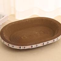 Placa De Rasguño Para Gatos De Cartón Redonda Y Ovalada Con Tazón Nido 5 Capas Para Gatos Domésticos Rasguño Delgada Y Durable - details 14