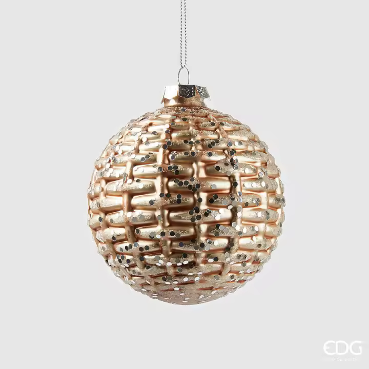 EDG Enzo De Gasperi Decoración Navidad Bola Trangle D 10 Cm Champagne - 1