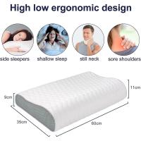 Almohada Viscoelastica, Almohada Cervical Antiacaros con 3D Malla, Almohada Ortopedica Diseño Ergonómico Terapéutico Reduce Dolores Cervicales, Funda de Bambú Extraíble y Lavable - details 3