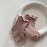 5 Pares De Calcetines Infantiles Coreanos Con Estilo Flare En Algodón Sólidos Para Niñas Calcetines Cortos En Tubo Para Niños - details 5
