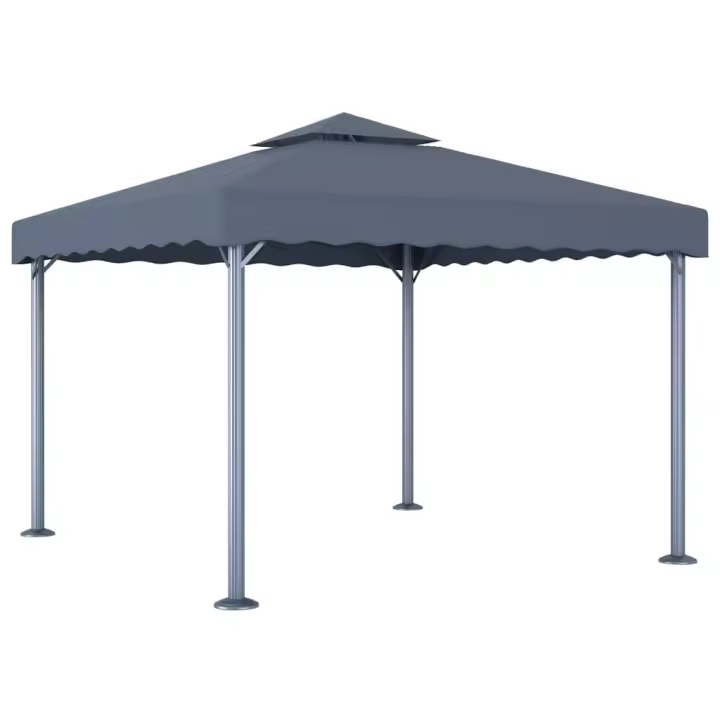 vidaXL Cenador aluminio y acero taupé 3x3 m cenador de jardín Color Crema,  Antracita,  Taupé y mas - 1
