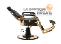 Sillón Clásico De Barbero LBH  Hidráulico Estilo Retro Vintage Con Reposapies Integrado Modelo Mae Gold - Color Negro - details 1