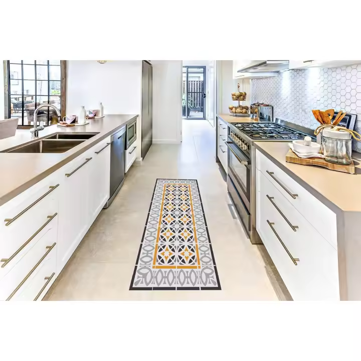 Oedim Alfombra Vinílica Baldosa Hidráulica 60 x 120 cm  Alfombra Cocina Vinilo  Alfombra Salón Antideslizante  Suelo vinílico - 1