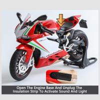 Moto De Escala 1:12 Para Niños Juguete De Metal Con Sonido Luz Y Absorción De Choque Simulación De Cadena Para Adolescentes - details 4