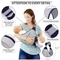 Baby Sling Carrier, Adjustable Baby Holder Carrier, Baby Half Wrapped Sling Hip Carrier, One Shoulder Labor-Saving, Cloth Fabric Lightweight Baby Carrier for Newborn to Toddler Up to 45 lbs (Grey) - details 0