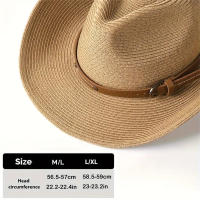 Sombrero De Vaquero Estilo Jazz Amplio Para Hombres Y Mujeres Proteccion Solar Para La Playa Y Verano Con Cuerda De Viento - details 8