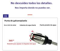 Pistola De Agua Portátil De Alta Presión Metálica Ajustable Para Limpieza De Coche Y Riego Del Jardín Con Control De Flujo Variable - details 6