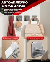 Ganchos Adhesivos para Baño, Maple Inoxidizable Colgador Toallas sin Taladro, Toalleros Autoadhesivo Extrafuerte para Baño Cocina Albornoz Trapos, Gris, 6 Piezas - details 2
