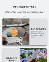 Tijeras Eléctricas De Jardín Milwaukee 30mm Con Pantalla LED Herramienta De Corte Sin Cable Para Podar Árboles Y Bonsái - details 9