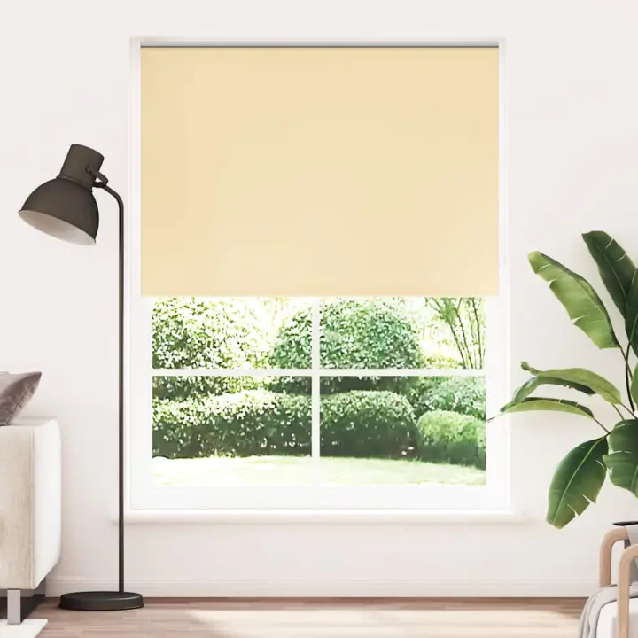 Estor Persiana Enrollable 160 x 230 cm Marino en color Azul/Beige/Negro | protección solar decorativa para ventanas hogar oficina dormitorio fácil de instalar - 1