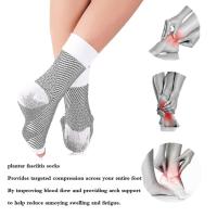 Pares de calcetines de neuropatía, Calcetines Soul para el dolor de la neuropatía, calcetines de compresión de la tendinitis, Fascitis plantar, Neuropatía-Blanco-L XL - details 2