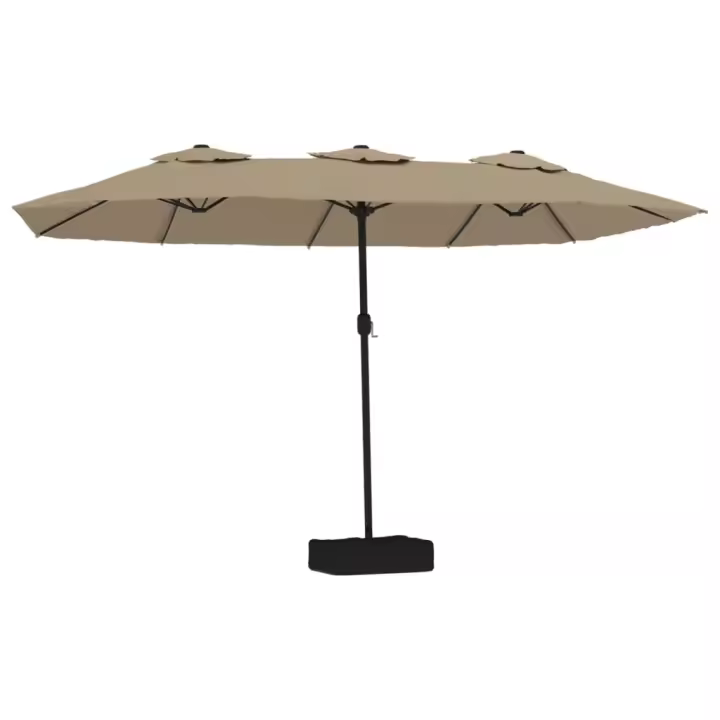 Sombrilla Doble de Jardín con LED Lices gris taupe 449x245 cm - 1