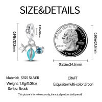 Encantos Originales De Plata 925 Con Mariposas Libélulas Abejas Leones Cuentas De Zirconia Para Joyería DIY Regalos De Cumpleaños - details 18