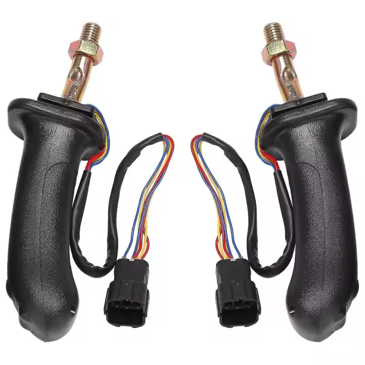 Conjunto de palanca de mando para excavadora, 2 piezas, izquierda y derecha, 3 botones, con engranajes para Doosan DX150, 215, 225, 300, 370-9C - 1