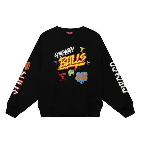 Sudadera Mitchell & Ness Nba W Slap Sticker Crew Chicago Bulls - 1