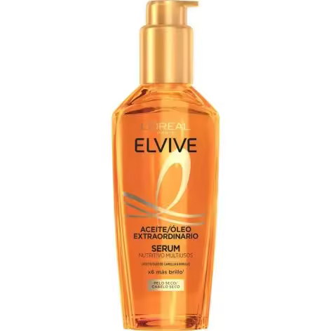 ELVIVE Aceite Extraordinario Sérum nutritivo multiusos sin aclarado antiencrespamiento nutre hidrata e ilumina para cabello seco 100 ml - 1