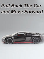Coche De Juguete R8 V10 plus a Escala 1/24 En Aleación De Zinc Con Función De Retroceso Y Sonido Luz Regalo Para Niños - details 6