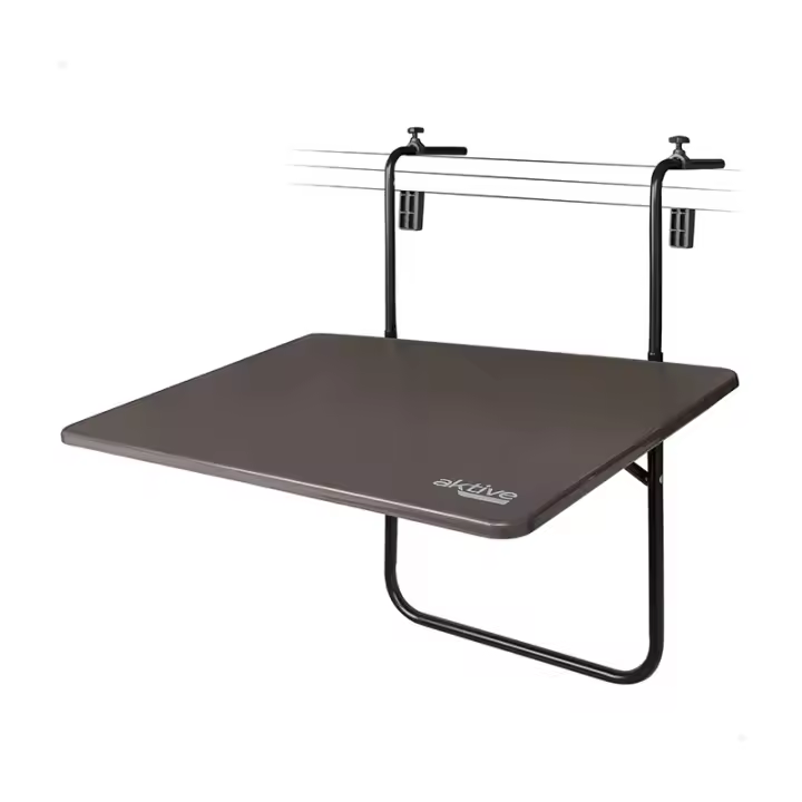 Mesa plegable balcón multiposición Aktive, estante de pared plegable, altura ajustable, aspecto de ratán, para exteriores, decoración de Patio y jardín - 1