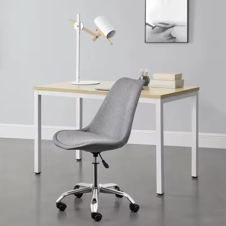 Silla Giratoria de Oficina Atherton - 83 - 93 x 48 x 55 cm Tapizado - Silla Gamer - 5 Ruedas - 360° Giratorio - Gris claro [en.casa] - 1