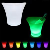 Cubo de hielo LED, 7 colores de gradiente que cambian luminoso plástico champán vino bebidas refrigerador cubo, 5L cerveza vino cubo de hielo para KTV clubes bar hogar Wedg Party - details 3