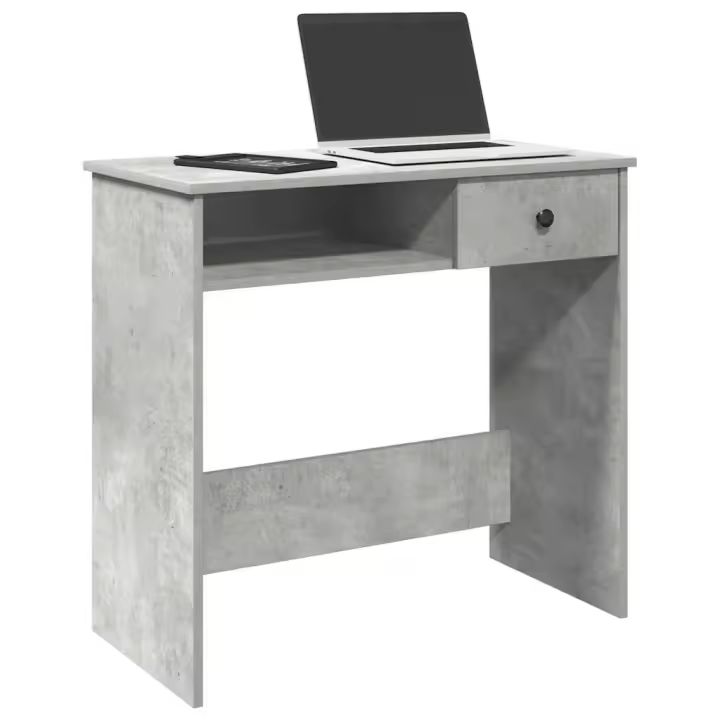 vidaXL Escritorio de madera contrachapada 80x40x75 cm en color Roble ahumado/Negro/Marrón roble y más | estructura resistente ideal para salón dormitorio o estudio - 1