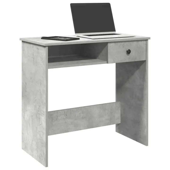 vidaXL Escritorio de madera contrachapada 80x40x75 cm en color Roble ahumado/Negro/Marrón roble y más | estructura resistente ideal para salón dormitorio o estudio - 1