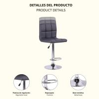 LUTODY - Pack 2 Sillas de Comedor Bar Giratoria 360°, Altura Regulable, Asiento de Cuero Sintético - Silla estilo Moderno para Hogar y Comercio - details 1