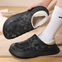 Zapatillas De Algodón Para Hombre Invierno Impermeables Con Peluche Interior Y Exterior Casuales Adecuadas Para El Hogar Y Exteriores Mantienen Calientes Medias Mitad Zapatos Plana Unisex - details 13