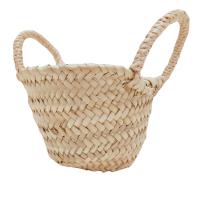 Pack 5 Mini Capazo Palma Ideal para bodas y Comuniones,Cesta  Arras de Niña Tamaño Perfecto para Poder Llevarlo Medidas 16 cm de Ancho x 18 cm de Alto x 10 cm Base - details 1