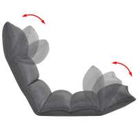 vidaXL Tumbona de suelo plegable de tela gris - details 3