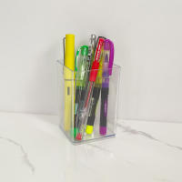 Estuche De Plástico Transparente Para Bolígrafos Y Lápices Organizador De Escritorio Moderno Estuche Para Almacenamiento De Estationería - details 3