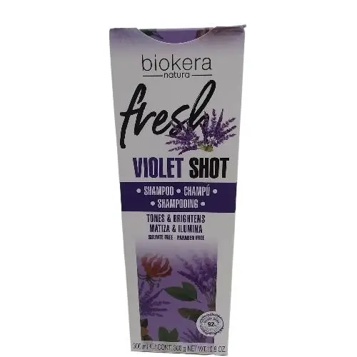 Salerm Cosmetics Salerm Violet Shot Champú Matizador 300 Ml para Cabello Rubio Sin Sulfatos - 1
