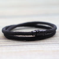 Nuevo Pulsera Minimalista Para Hombre Con Doble Capa De Cuerda Accesorio De Sobrevivencia Con Hebilla Magnética Regalo Para Novio - details 7