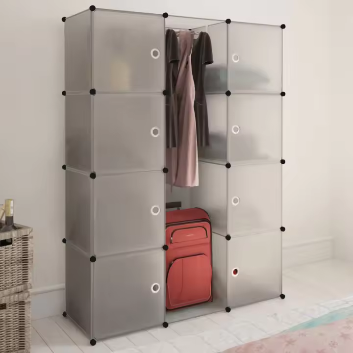 vidaXl Armario modular con 9 compartimentos blanco 109x36,5x143 cm - 1