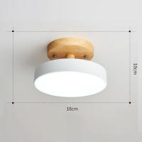 Lámpara De Techo LED En Madera Creativa Para Dormitorio Sala De Estar Pasillo Restaurante Iluminación Decorativa AC220V Instalación Fija - details 2